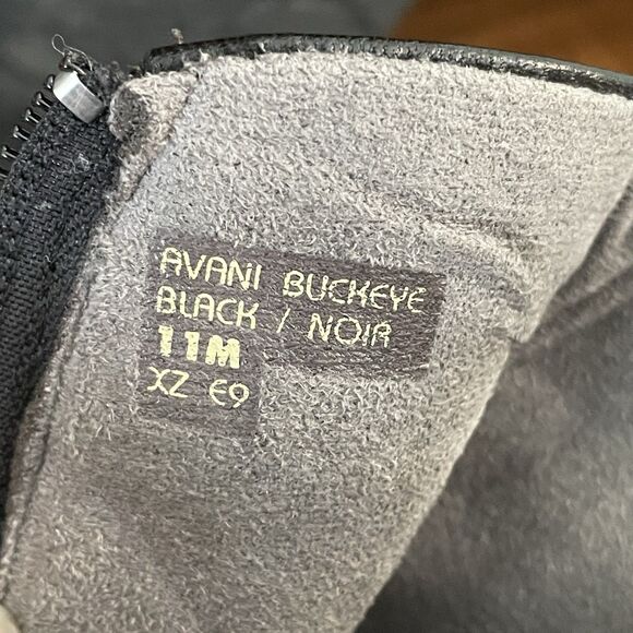 Earth Avani Buckeye Leather Ankle Boots Black Zipper Low Heel Bootie Womens 11 M - Picture 10 of 11